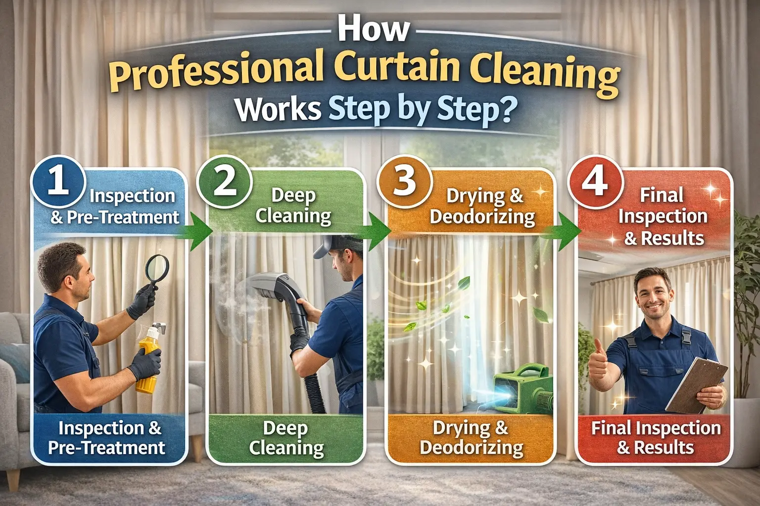 How Professional Curtain Cleaning Works Step by Step?